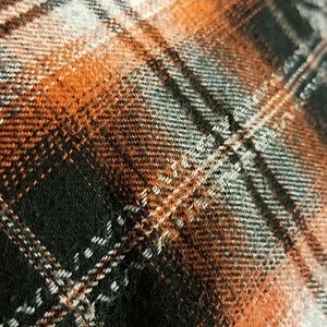 Carbon Classic Fit Flannel Orange and Black Shirt